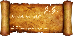 Jardek Gergő névjegykártya