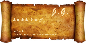 Jardek Gergő névjegykártya